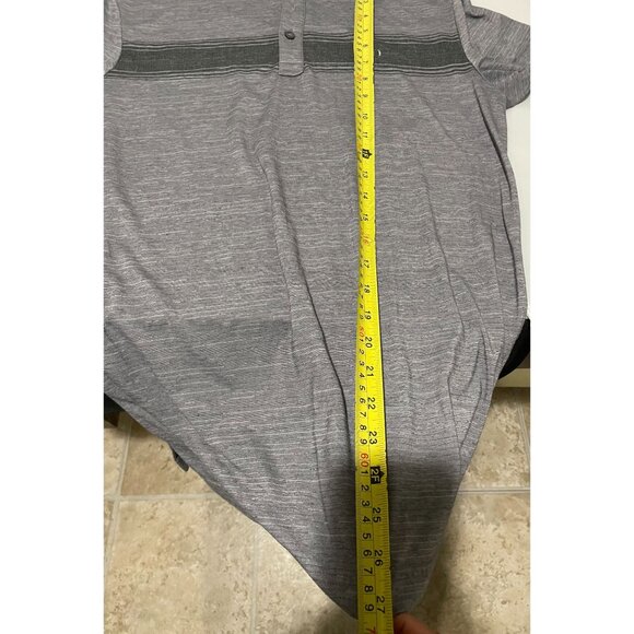Travis Mathew Men's Polo Shirt Small Gray & Black Striped Premium Comfort - Picture 10 of 12